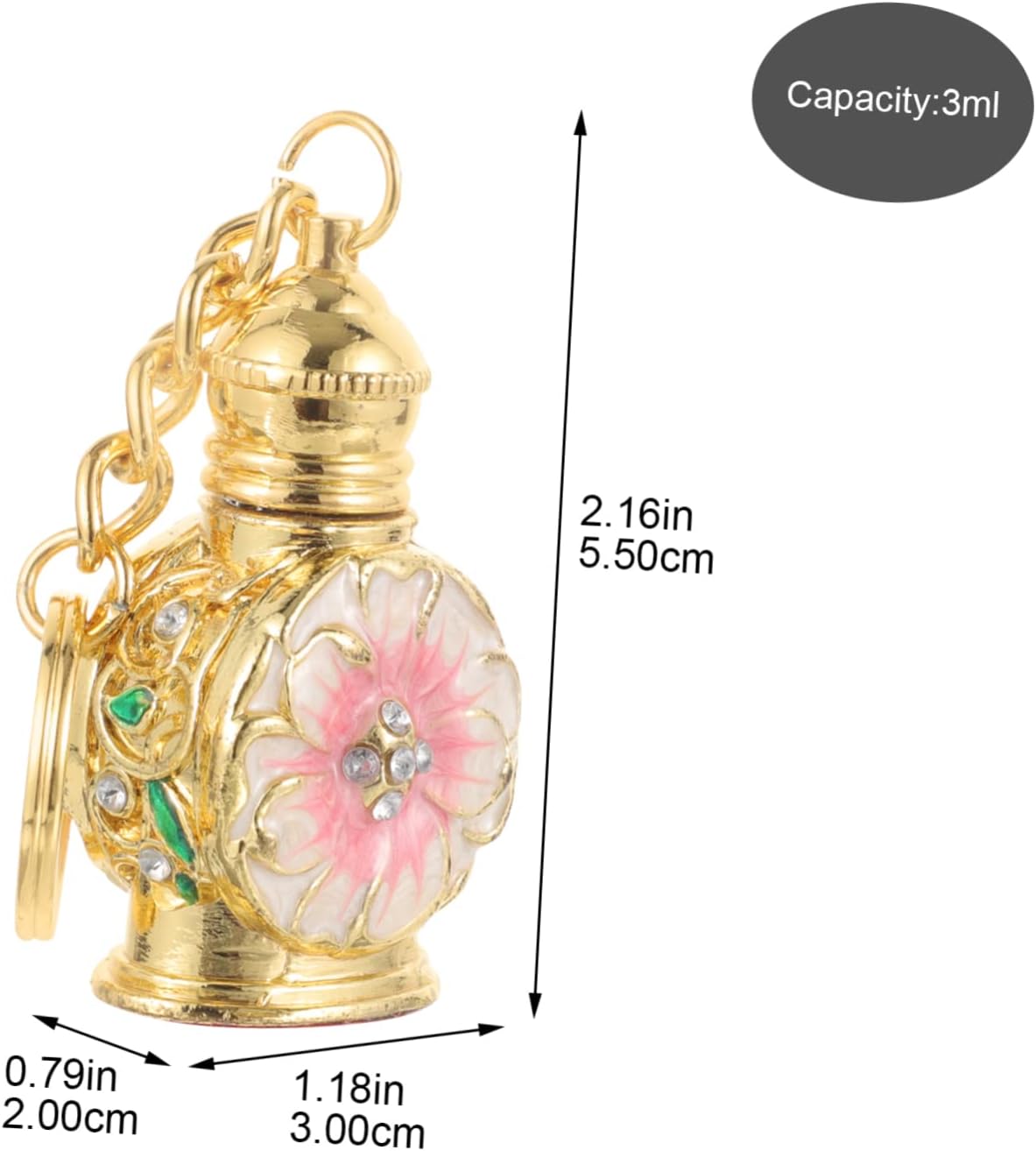 3ml Vintage Style Mini Dubai Zinc Alloy Perfume Bottle for Travel