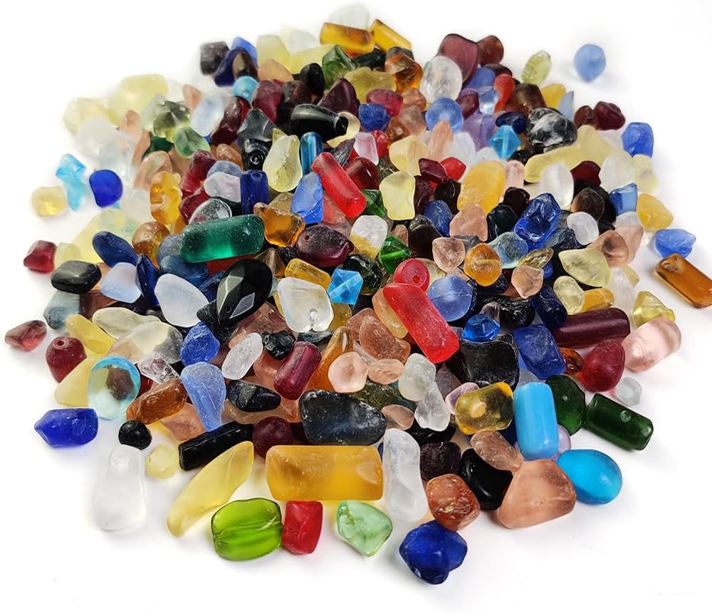HappyFiller 5 LB Tumbled Glass Beads for Vases and Gardens