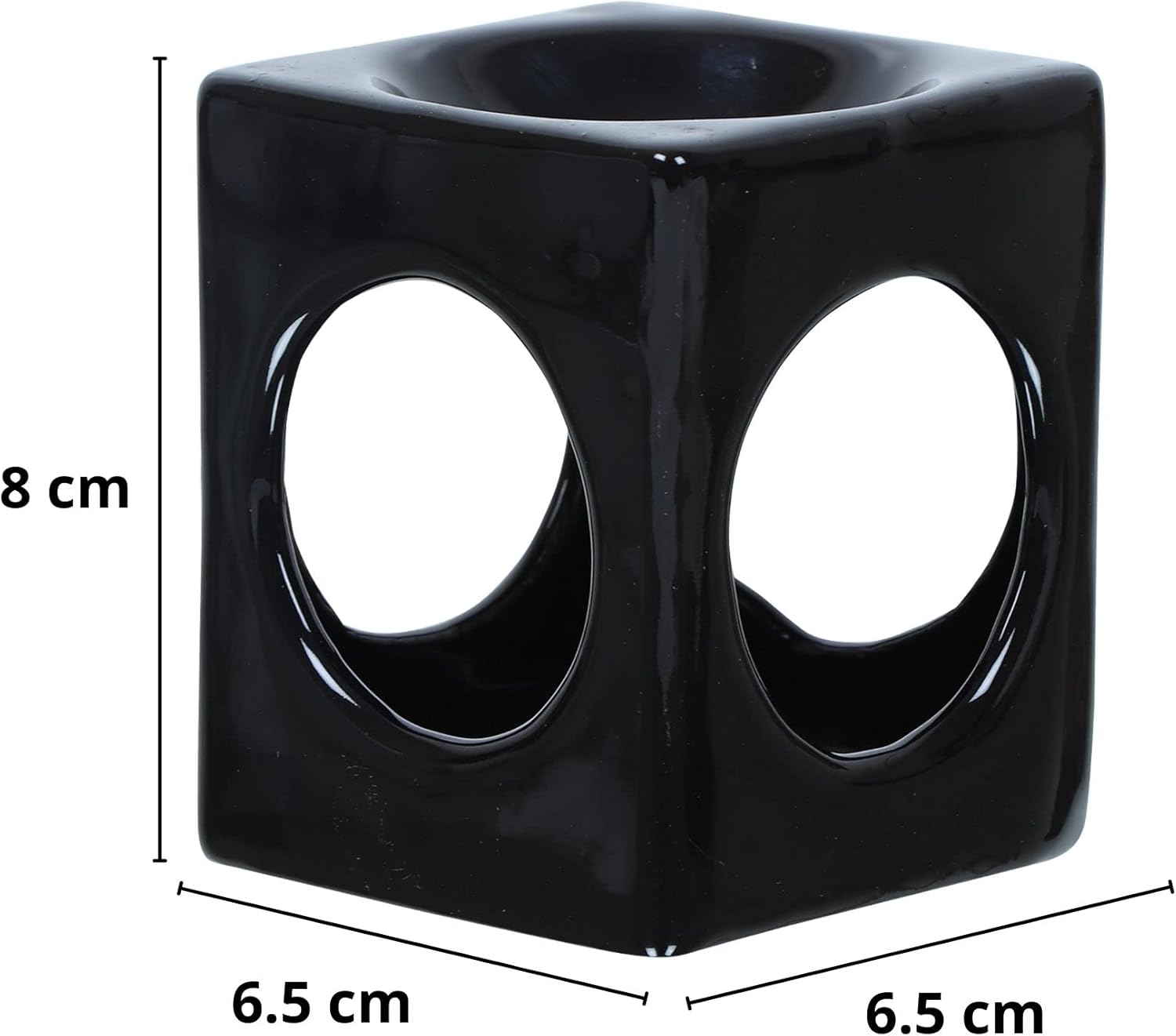 Ceramic Tealight Candle Holder for Aromatherapy Oil Diffuser Black 8x65cm Home Decor Accessory