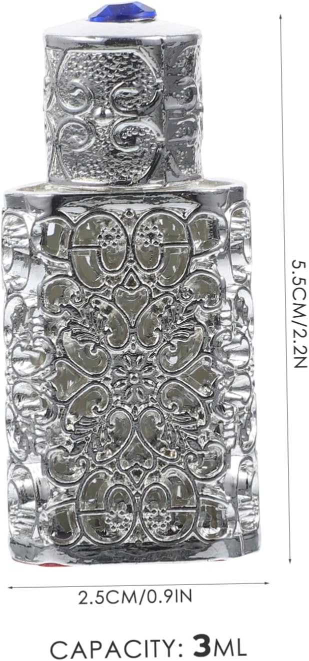 Belliuffy Essential Oils Perfume Bottle Empty Glass and Alloy Travel Toiletry Refillable Decorative