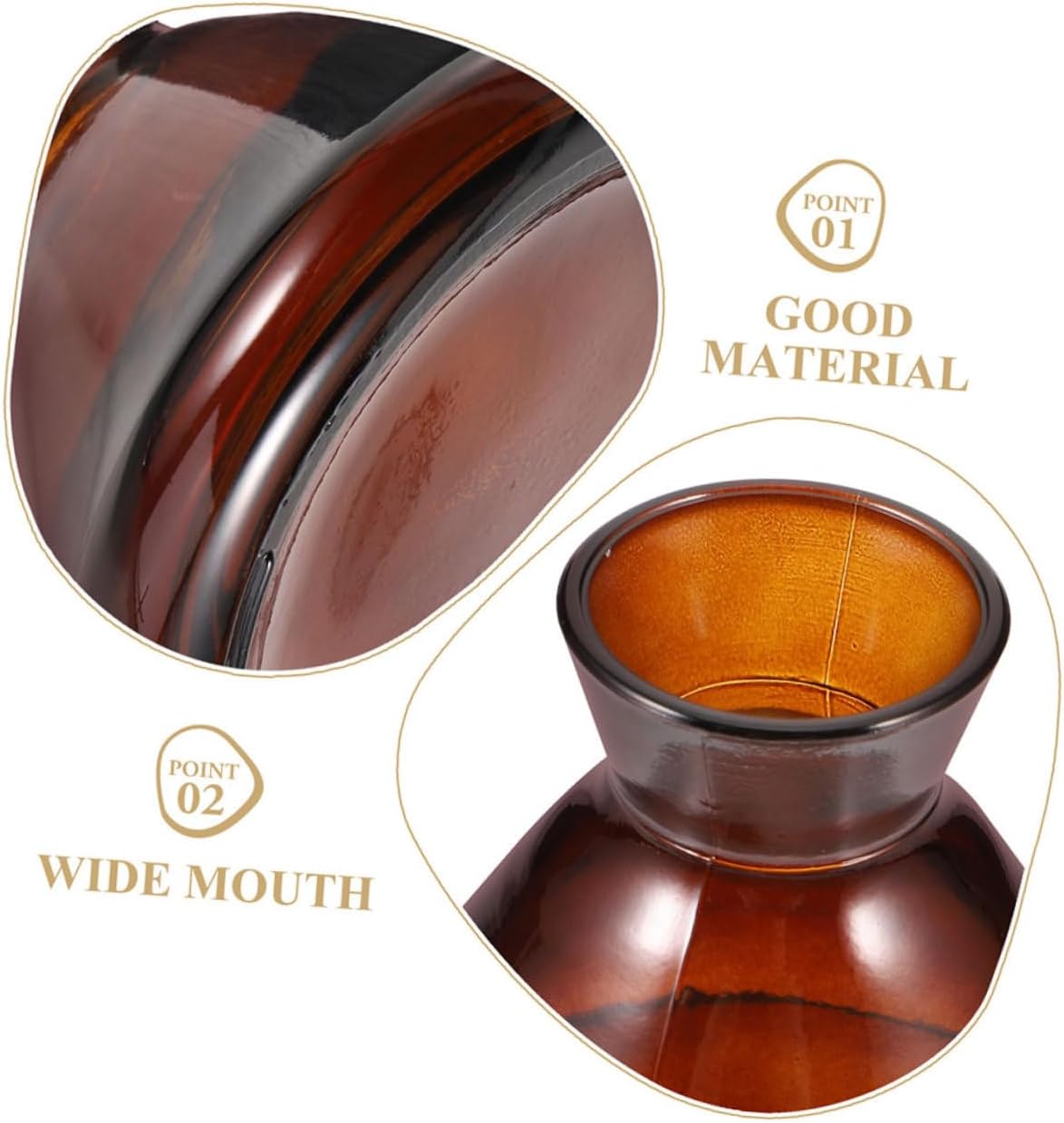 LIFKOME 2Pcs Wide Mouth Glass Diffuser Bottles