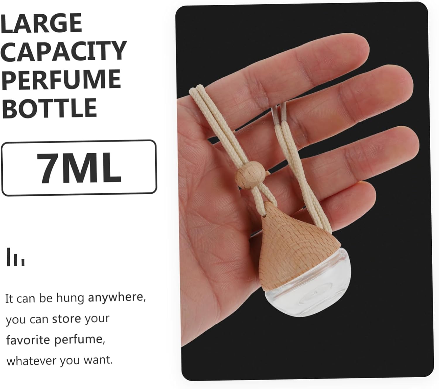 6pcs Clear Car Perfume Diffuser Bottles with Wood Lid Stylish Decor