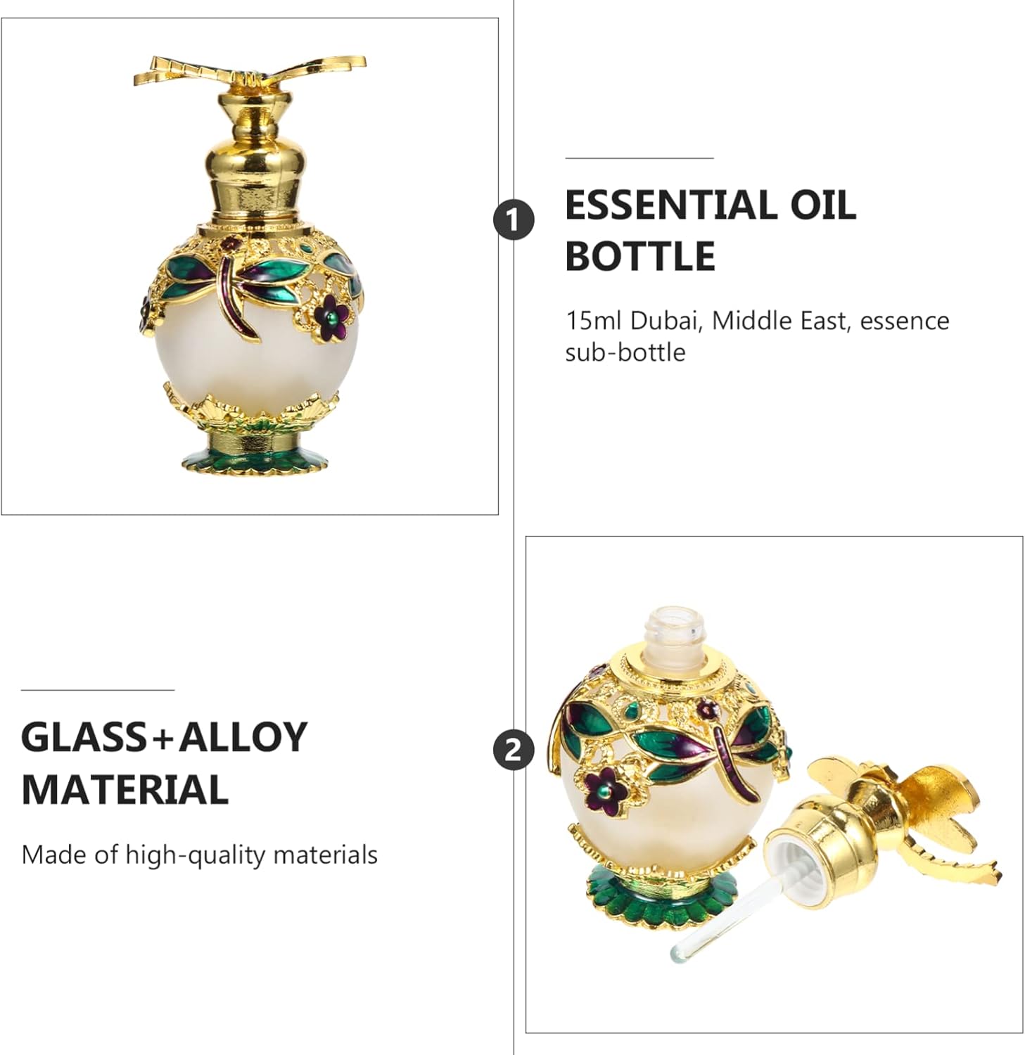 Lurrose Vintage Glass Perfume Bottle