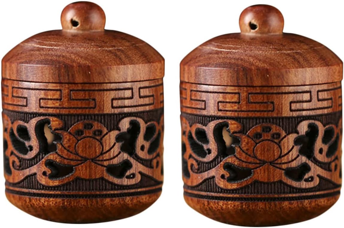 FRCOLOR Carving Wooden Fragrance Ball Bottle Pendant Decorative Diffuser for Home