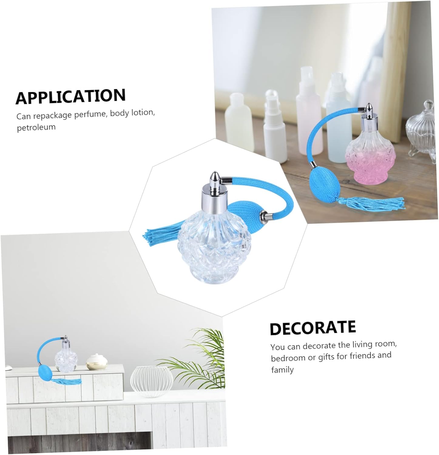 Refillable Glass Perfume Bottle with Long Spray Tassels