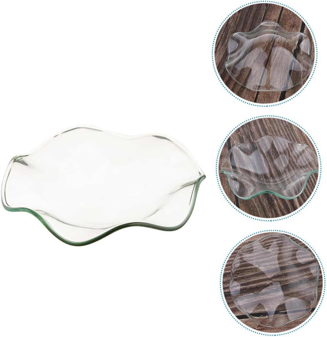 Zerodeko 3 Pcs Glass Candle Holder Replacement Dish