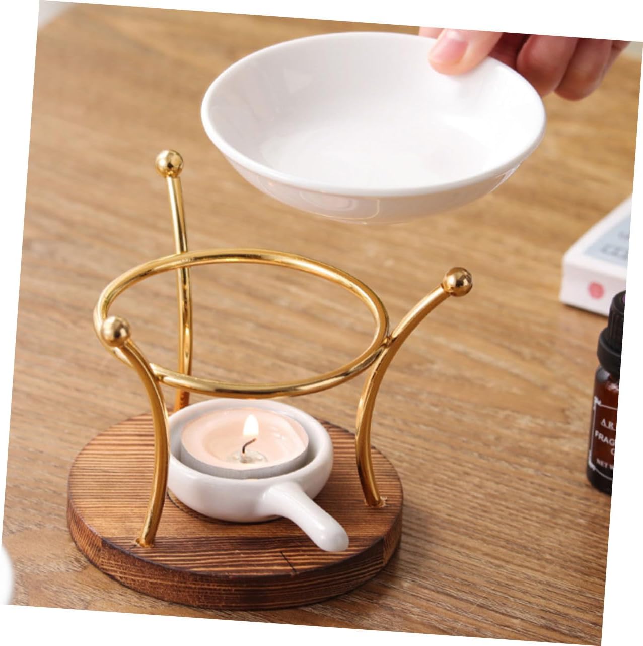GLEAVI Essential Oil Burner with Tea Light Holder and Aroma Diffuser