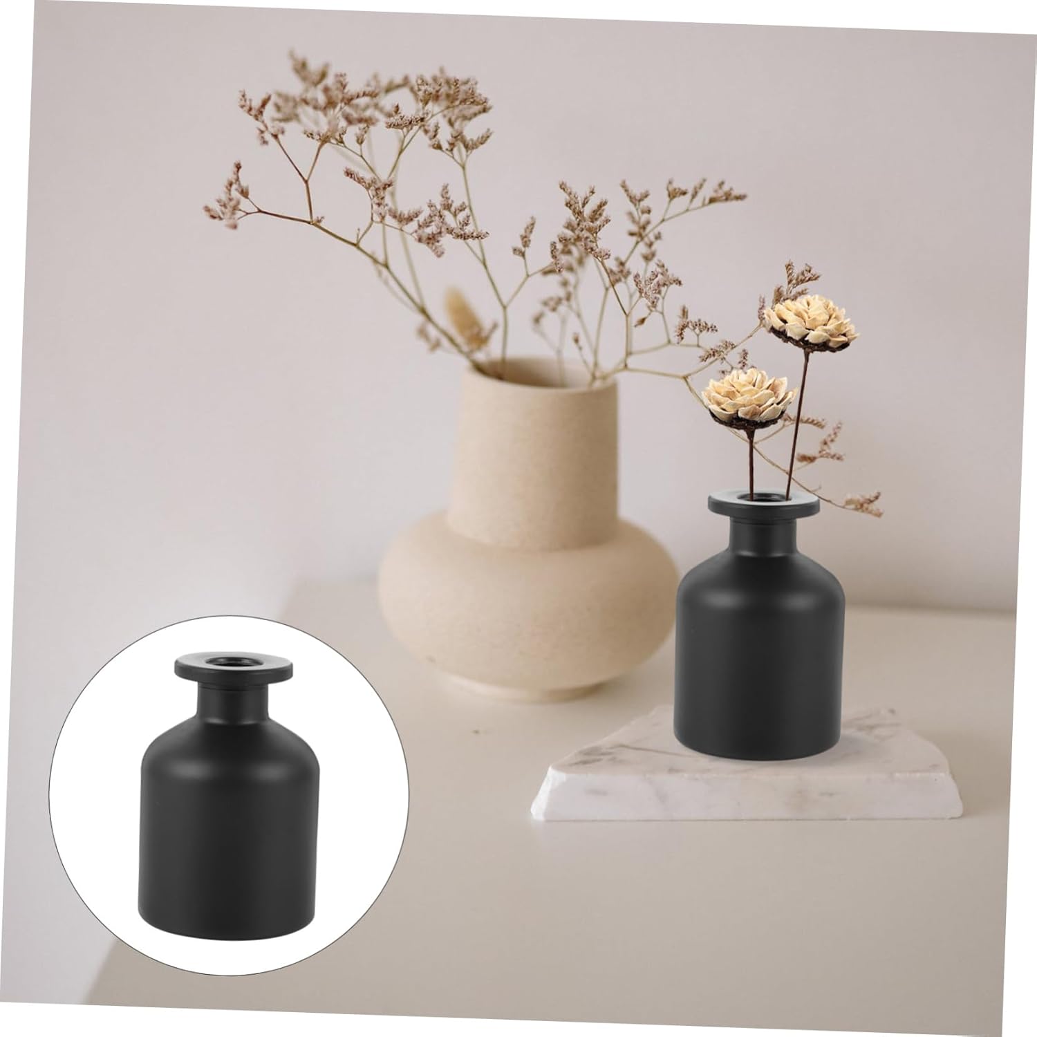 2pcs Chic Aroma Stick Glass Bottles Reusable Decorative Diffuser for Home Desktop