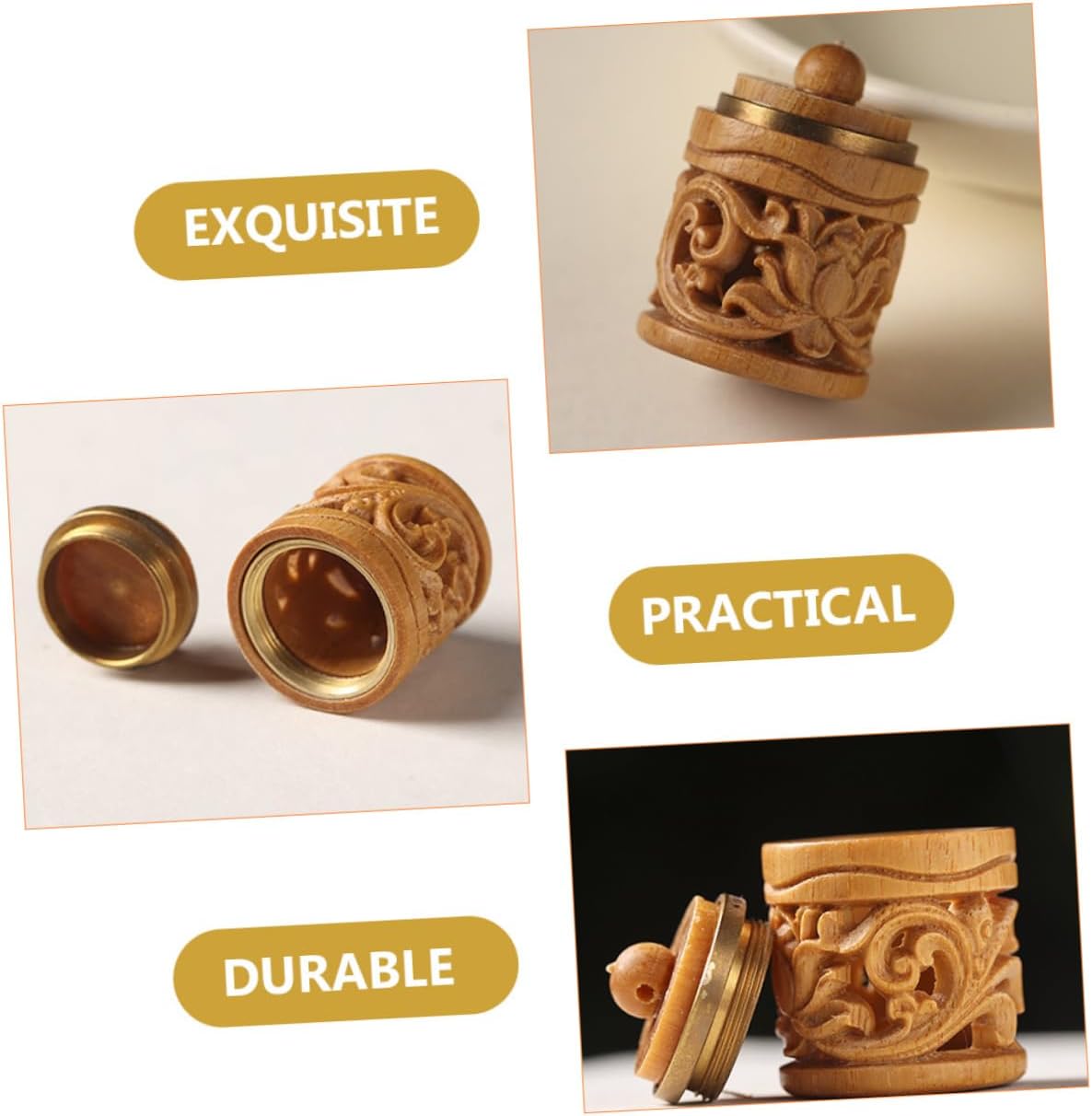 Alipis 2pcs Aroma Diffuser Charm Wooden Hanging Decor Car Perfume Bottle Pendant