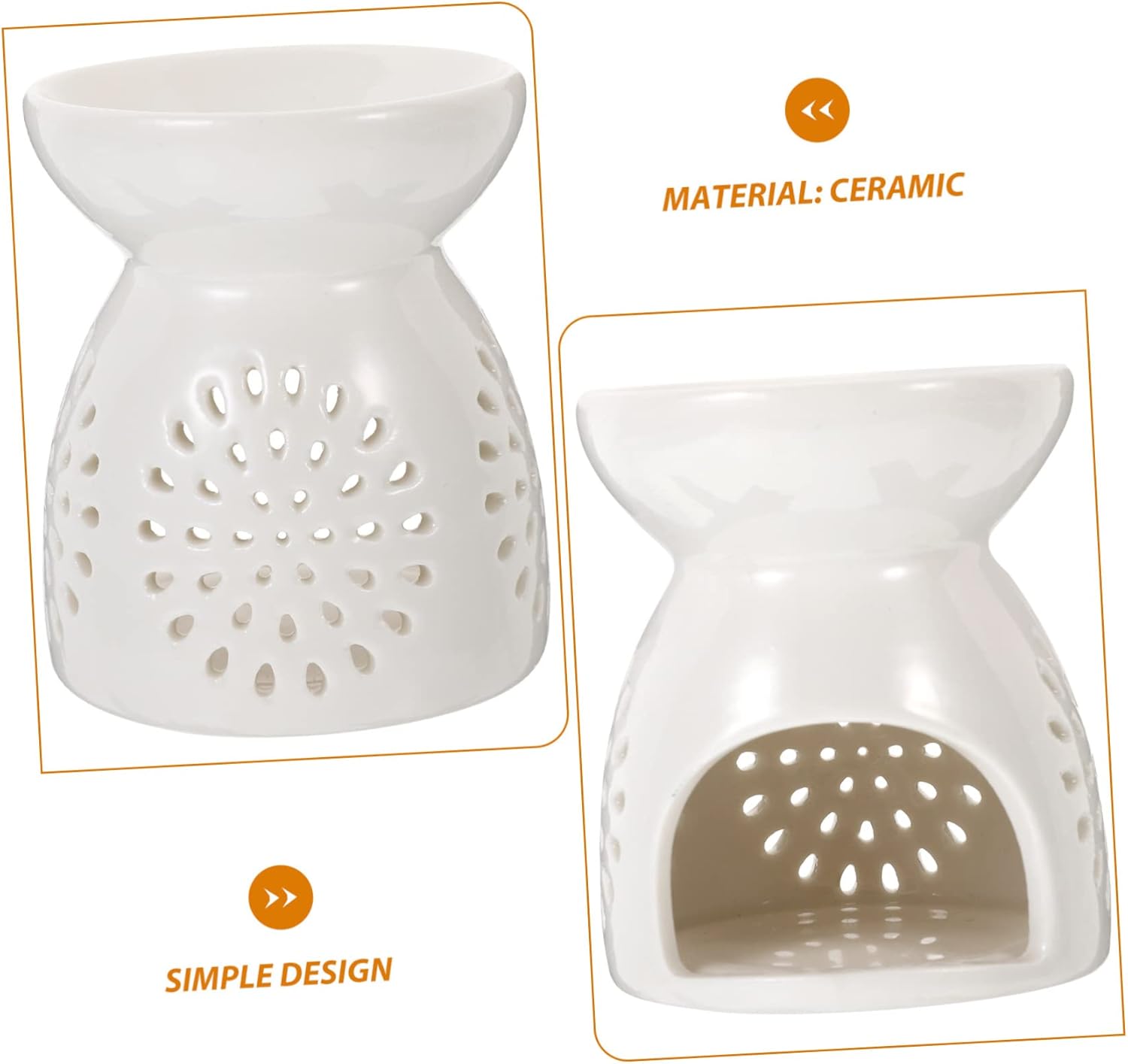 Cabilock Ceramic Essential Oil Burner with Hollowed Design