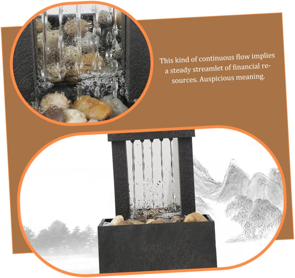 LIFKOME Mini Water Fountain for Home Office Decor