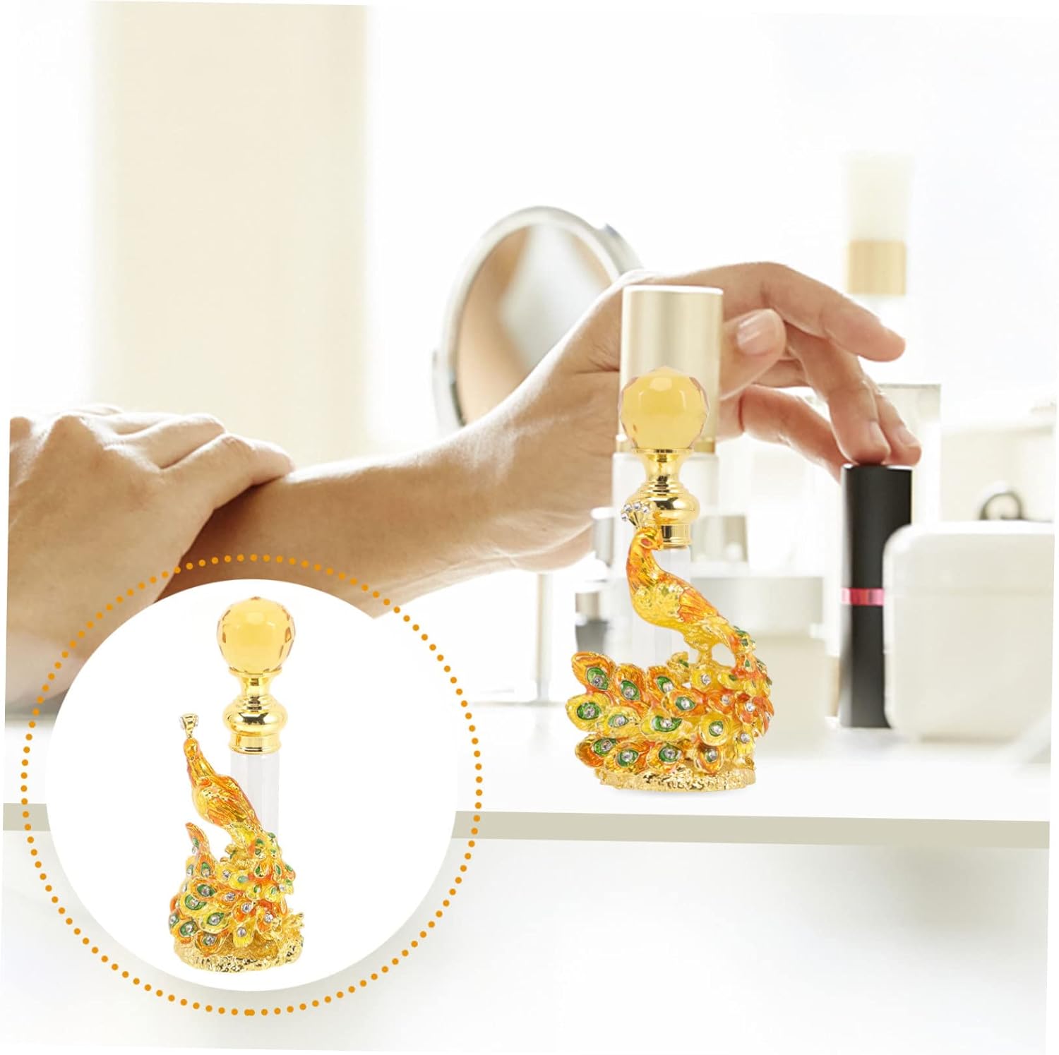 Vintage Refillable Perfume Bottle for Essential Oils and Home Decor