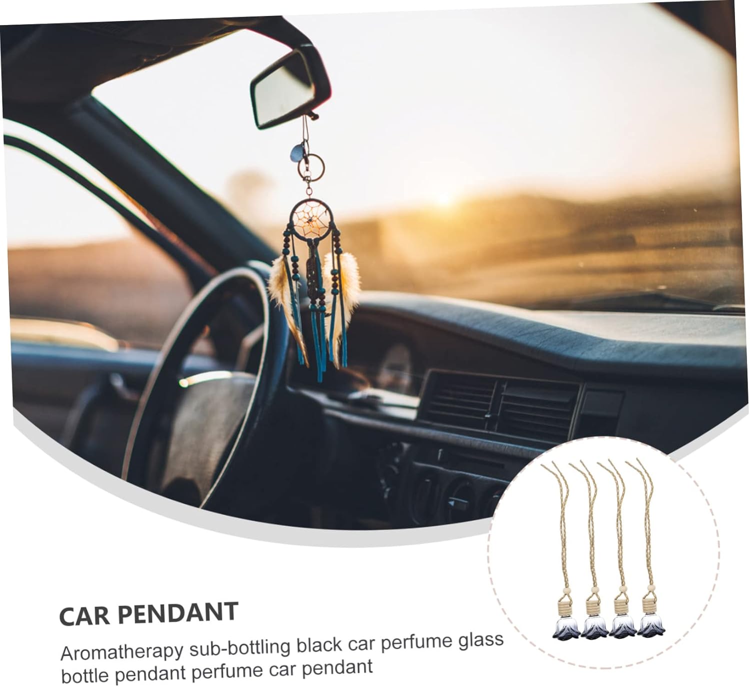 CHILDWEET 4pcs Car Air Perfume Bottle Pendants Decorative Diffusers