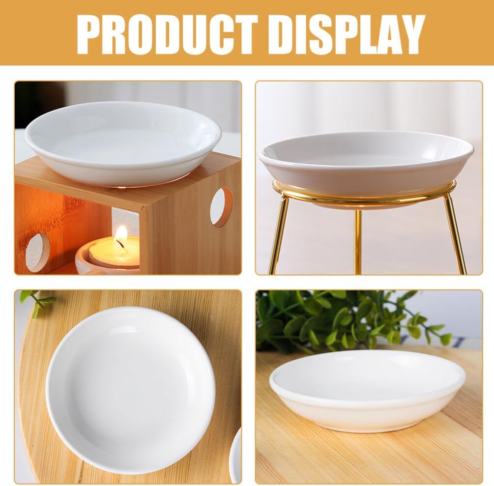 VOSAREA 6pcs Ceramic Plates for Wax Warmer Replacement Dish