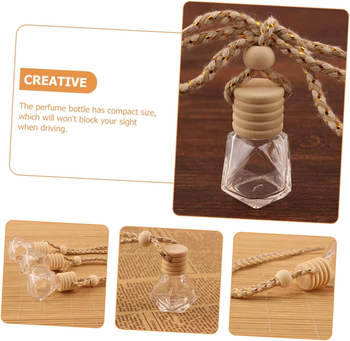 VOSAREA 10pcs Hanging Aroma Bottles for Car and Home