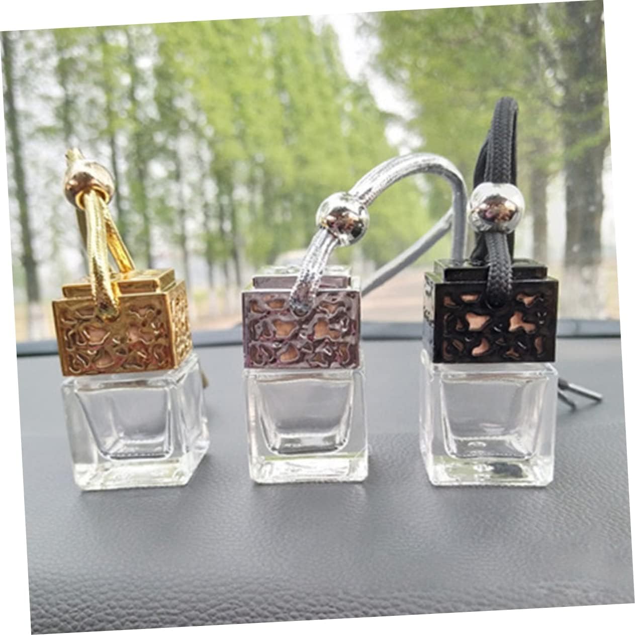3pcs Glass Perfume Bottle Pendant for Car