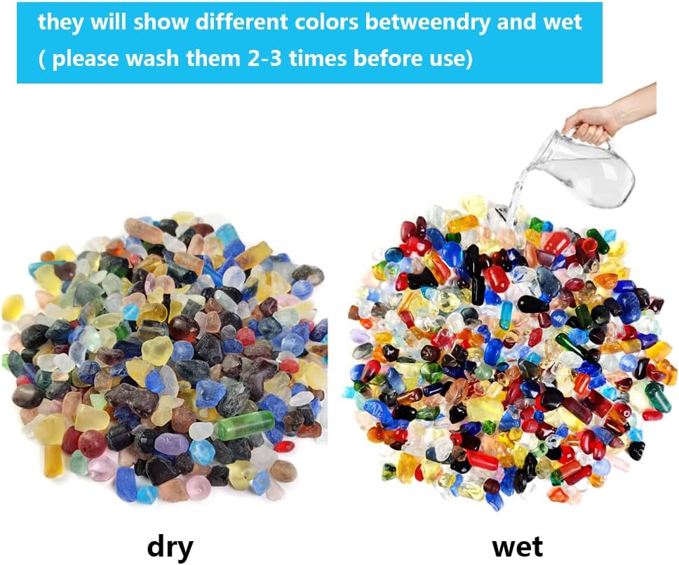 HappyFiller 5 LB Tumbled Glass Beads for Vases and Gardens