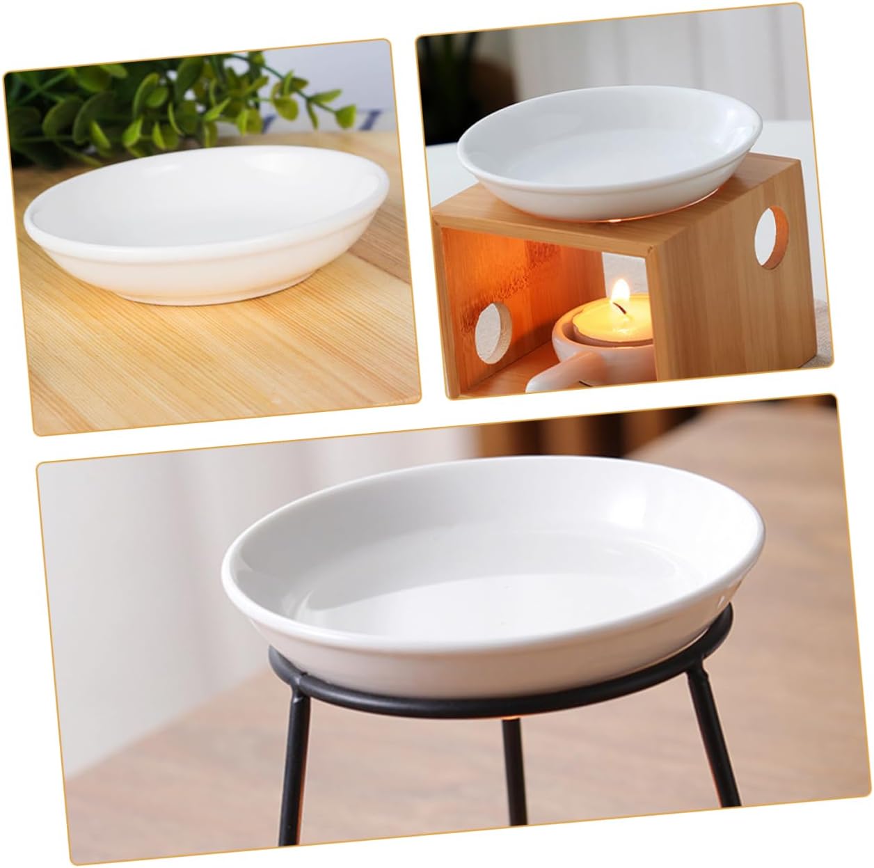 Cabilock 6pcs Ceramic Essential Oil Tray for Aromatherapy Lamp