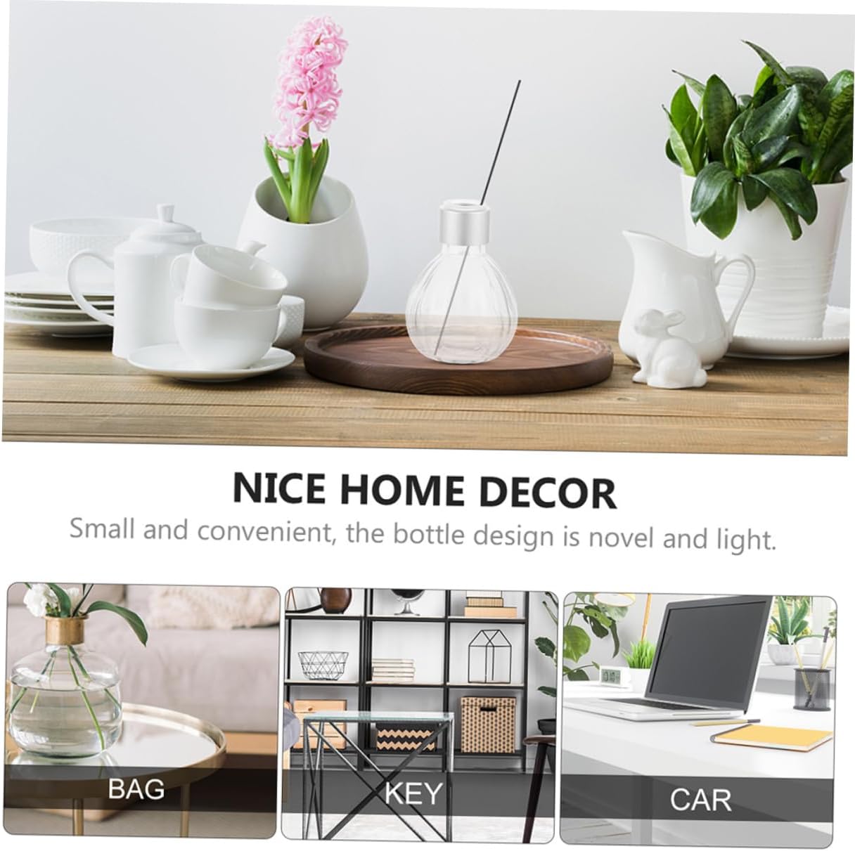 2pcs Decorative Diffuser Bottles Incense Container for Bedroom Travel Home Use