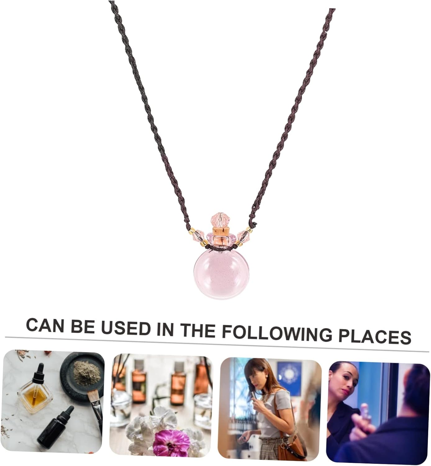 IMIKEYA Pink Perfume Bottle Pendant Car Diffuser