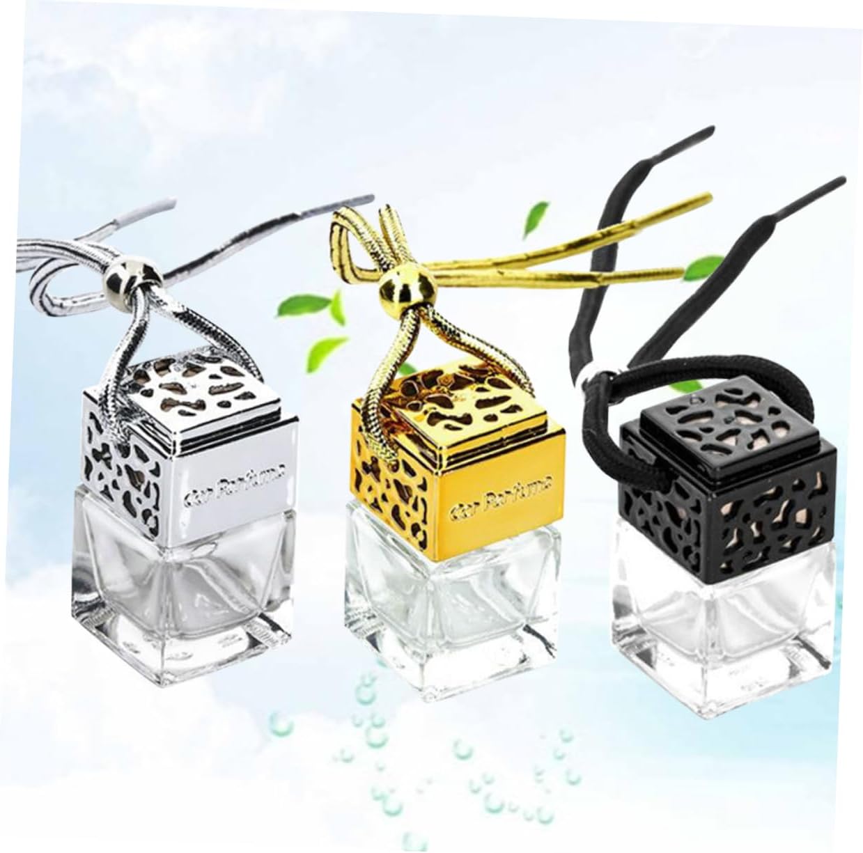 3pcs Glass Perfume Bottle Pendant for Car