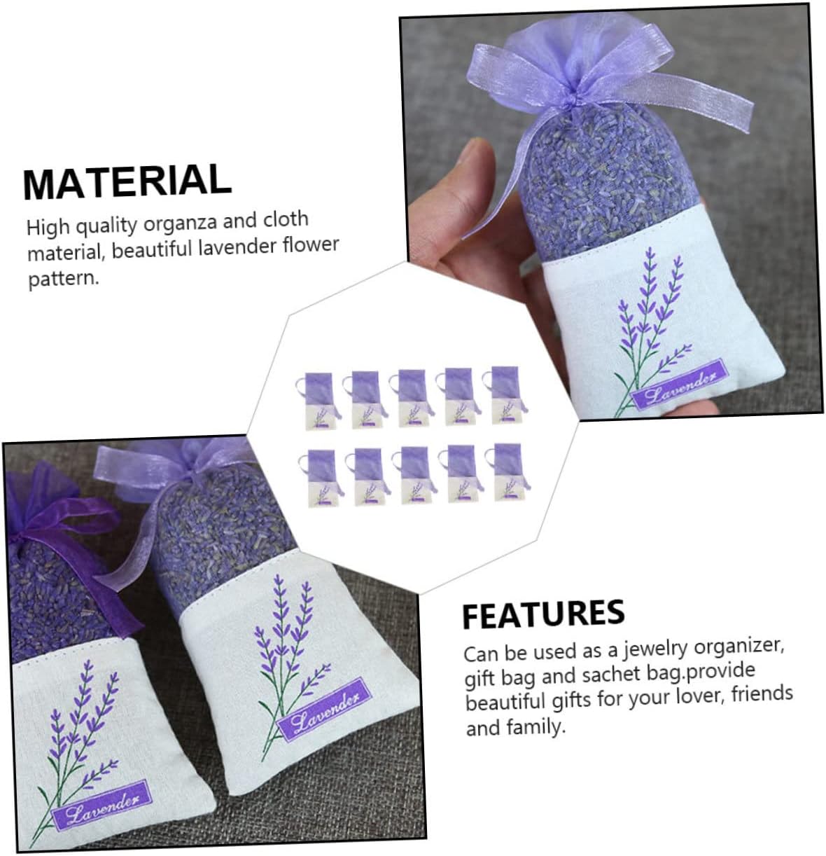 Yosadier 22Pcs Lavender Sachet Bags for Home Fragrance Organizing