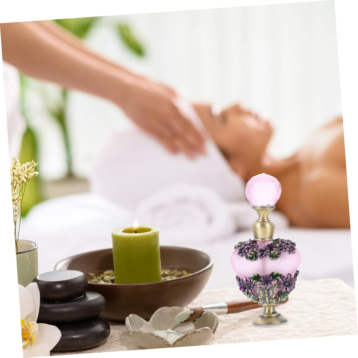 Chic Vintage Decorative Perfume Bottle 100ml Empty Essential Oil Container for Travel and Personal Use