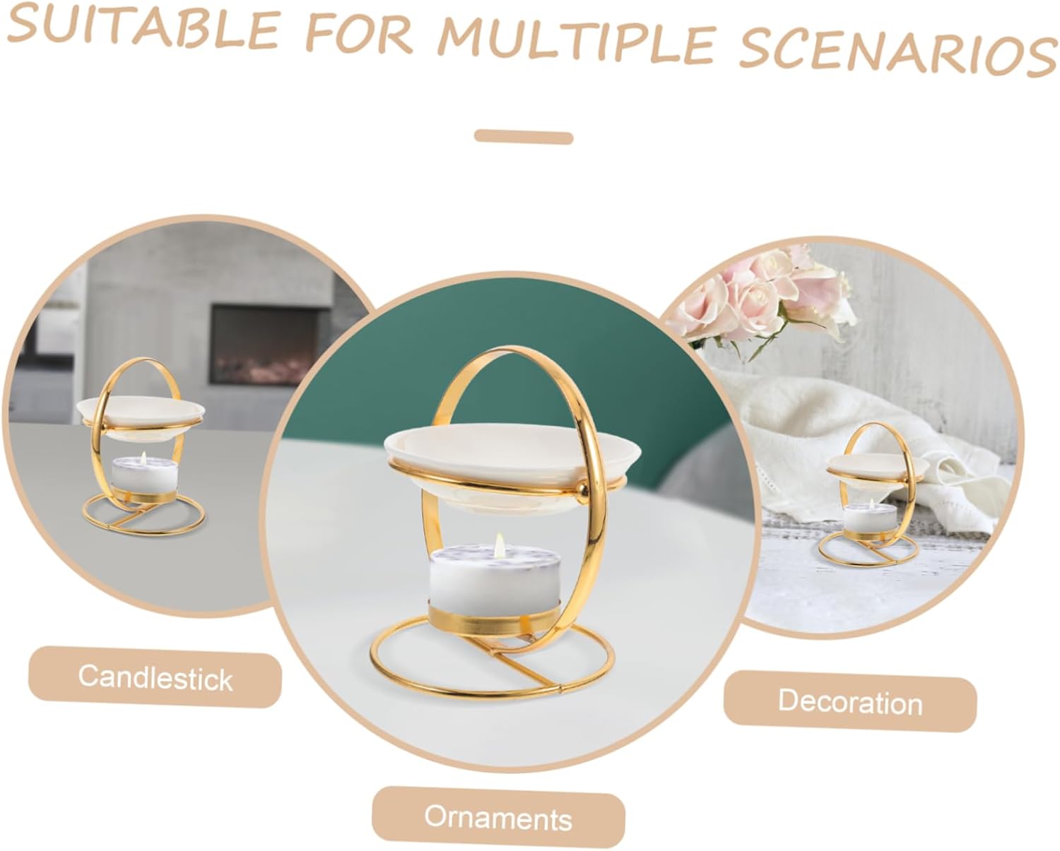 Wax Melt Burner with Iron Stand for Aromatherapy Essential Oils