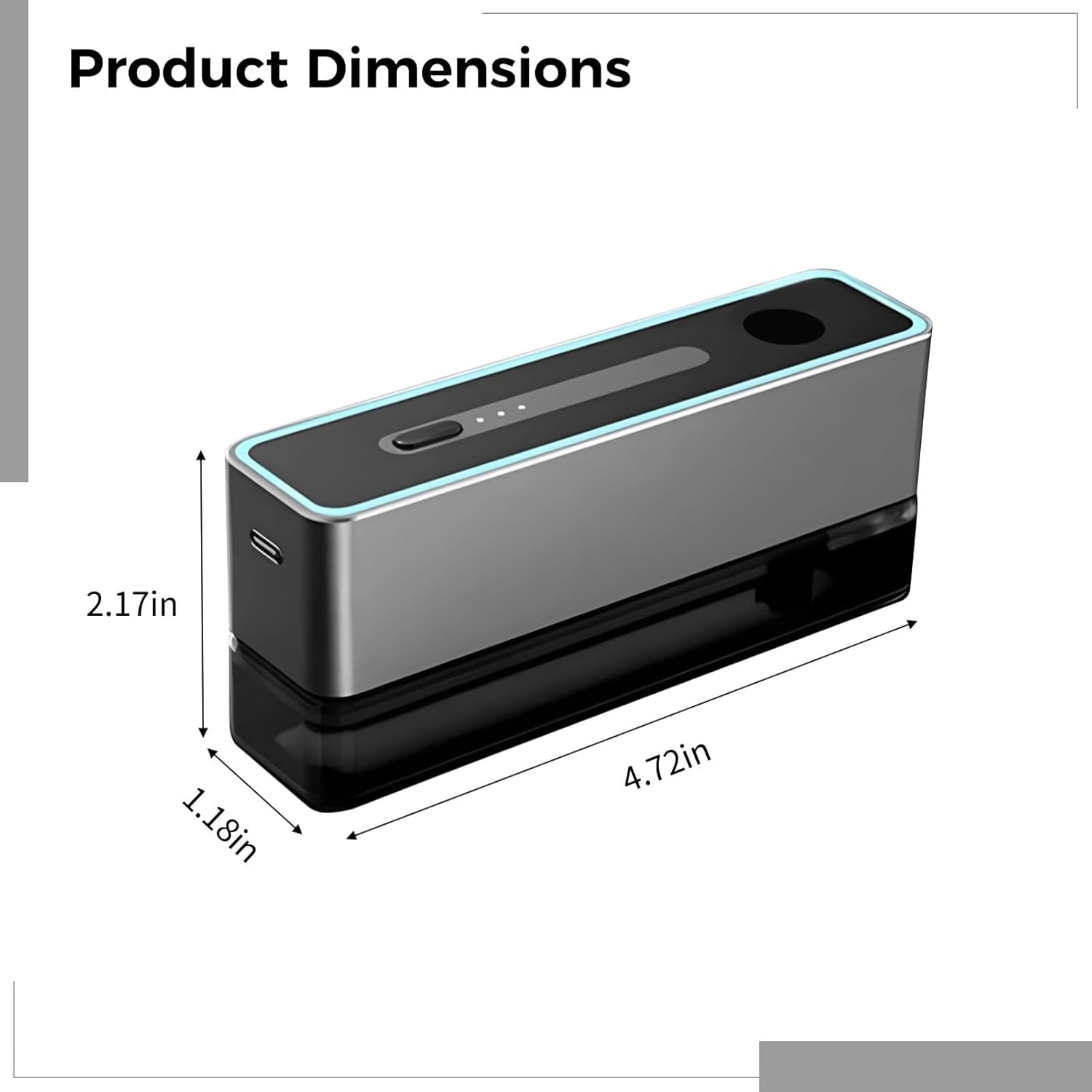 Alloy Essential Oil Nebulizer with LED Light USB Rechargeable 05L Desk Diffuser Touch Control Adjustable Mist Modes