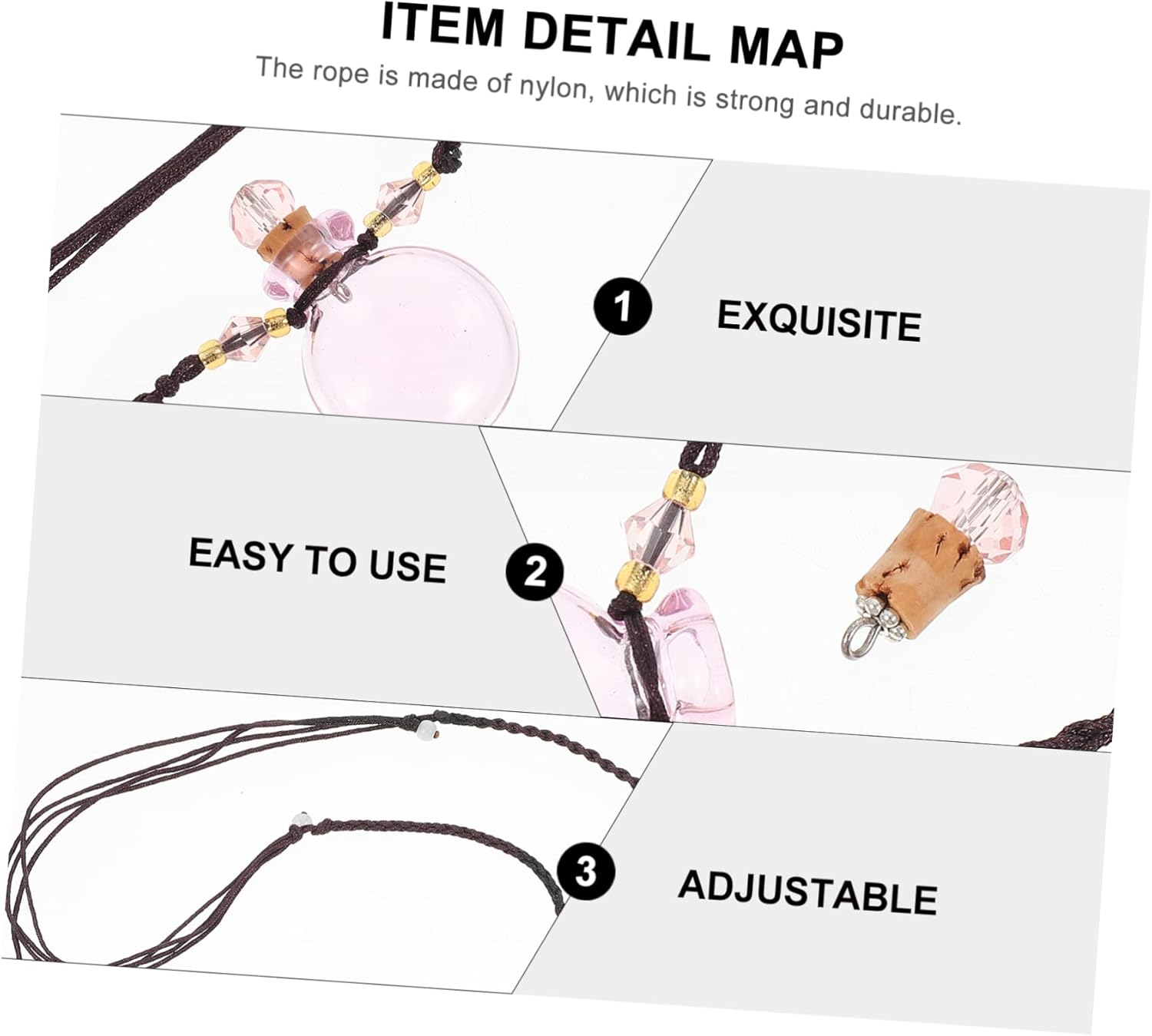IMIKEYA Pink Perfume Bottle Pendant Car Diffuser