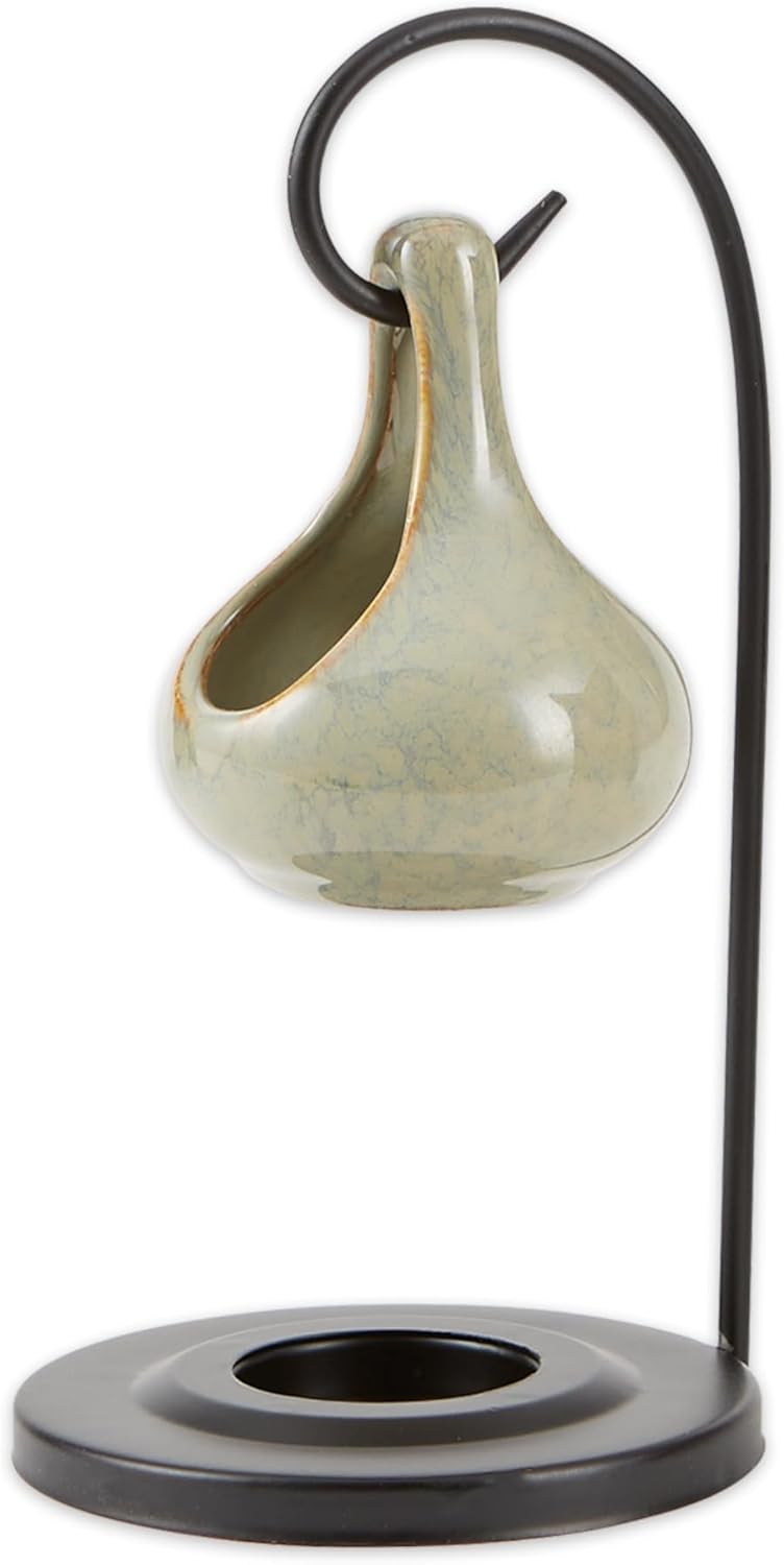 Folk Art Porcelain Tear Drop Oil Warmer Candle Holder