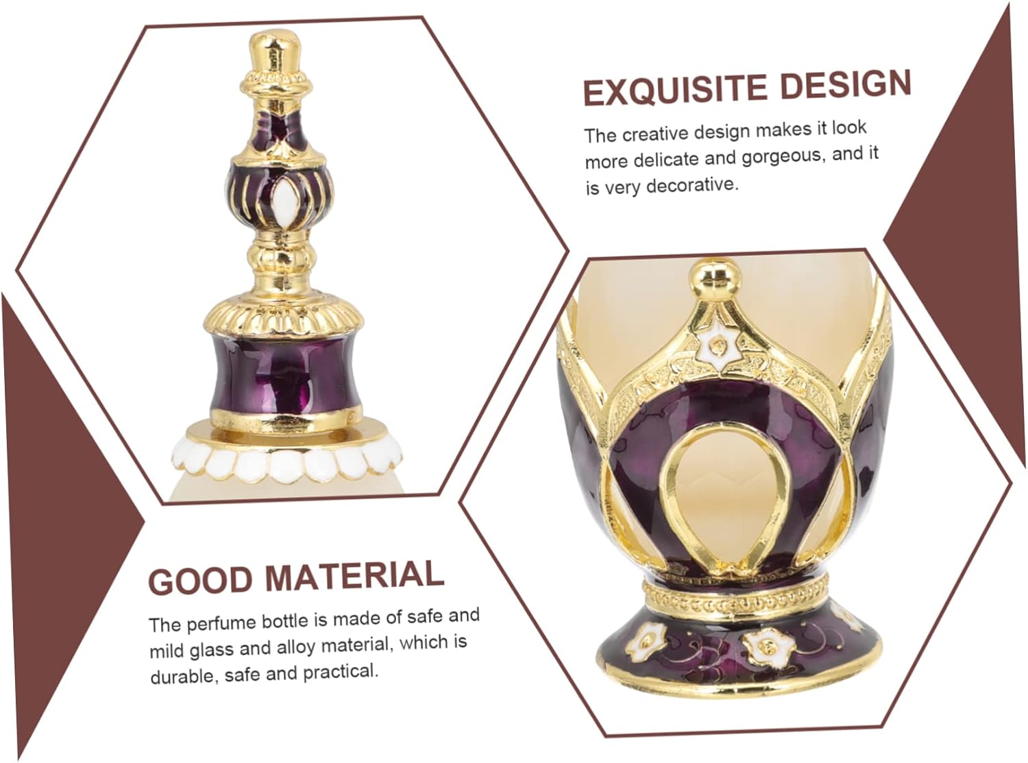 Delicate Perfume Bottle Aroma Diffuser with Crown Design for Home Office and Spa Decor