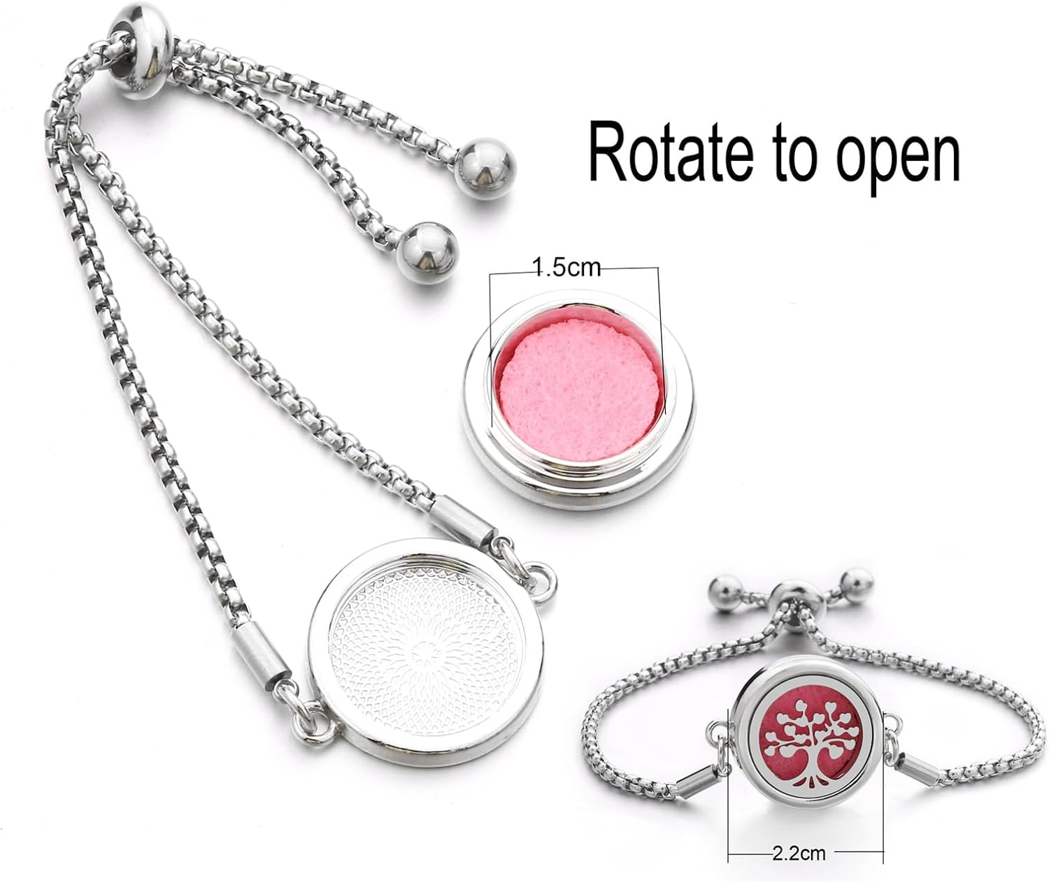 Essential Oil Diffuser Pendant Adjustable Length Bangle
