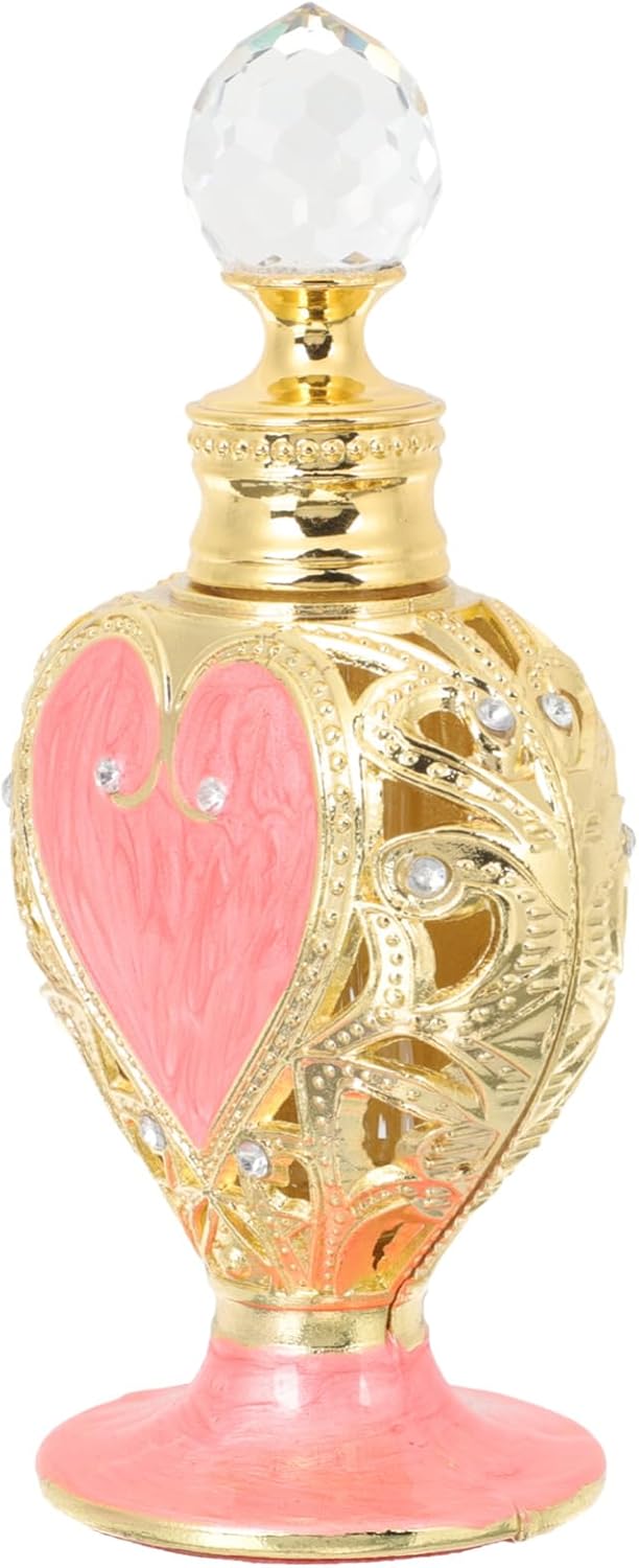 Luxshiny Heart Shaped Refillable Perfume Bottle Elegant Decorative Container for Essential Oils and Travel Use