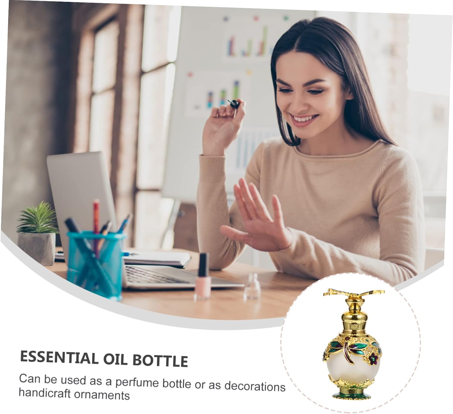 Essential Oil Diffuser Bottle with Refill Lid for Home Office Spa