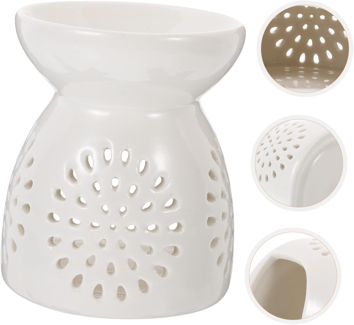 Cabilock Ceramic Essential Oil Burner with Hollowed Design