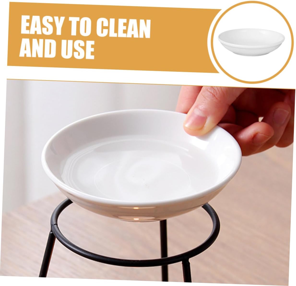 Garneck 6pcs Ceramic Essential Oil Tray for Aromatherapy Candle Melting