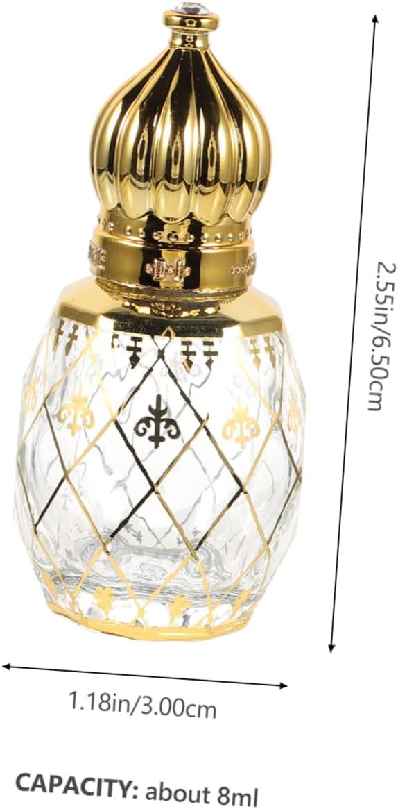 Cabilock 8ml Refillable Middle Eastern Gold Crown Aroma Bottle