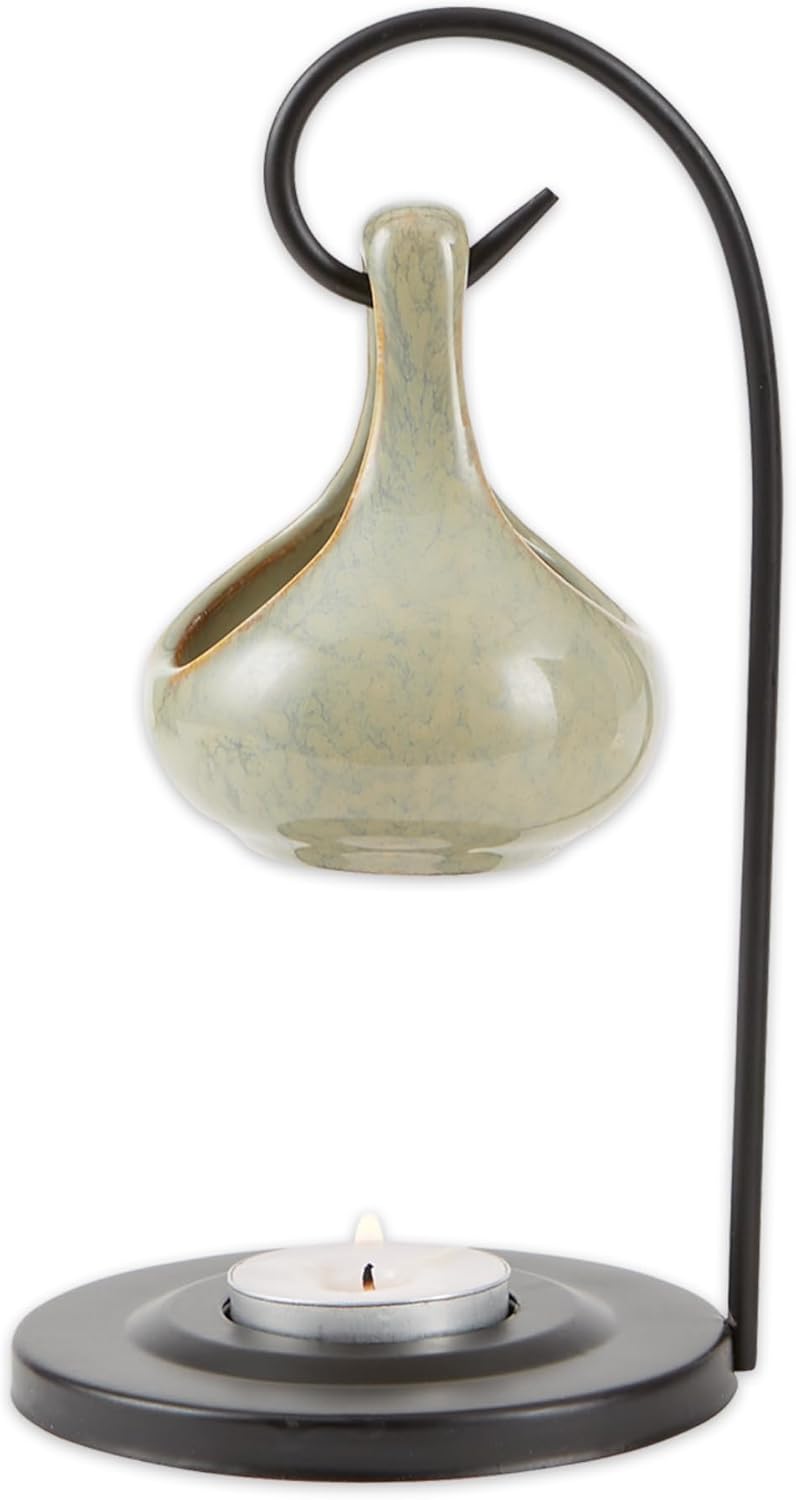 Folk Art Porcelain Tear Drop Oil Warmer Candle Holder