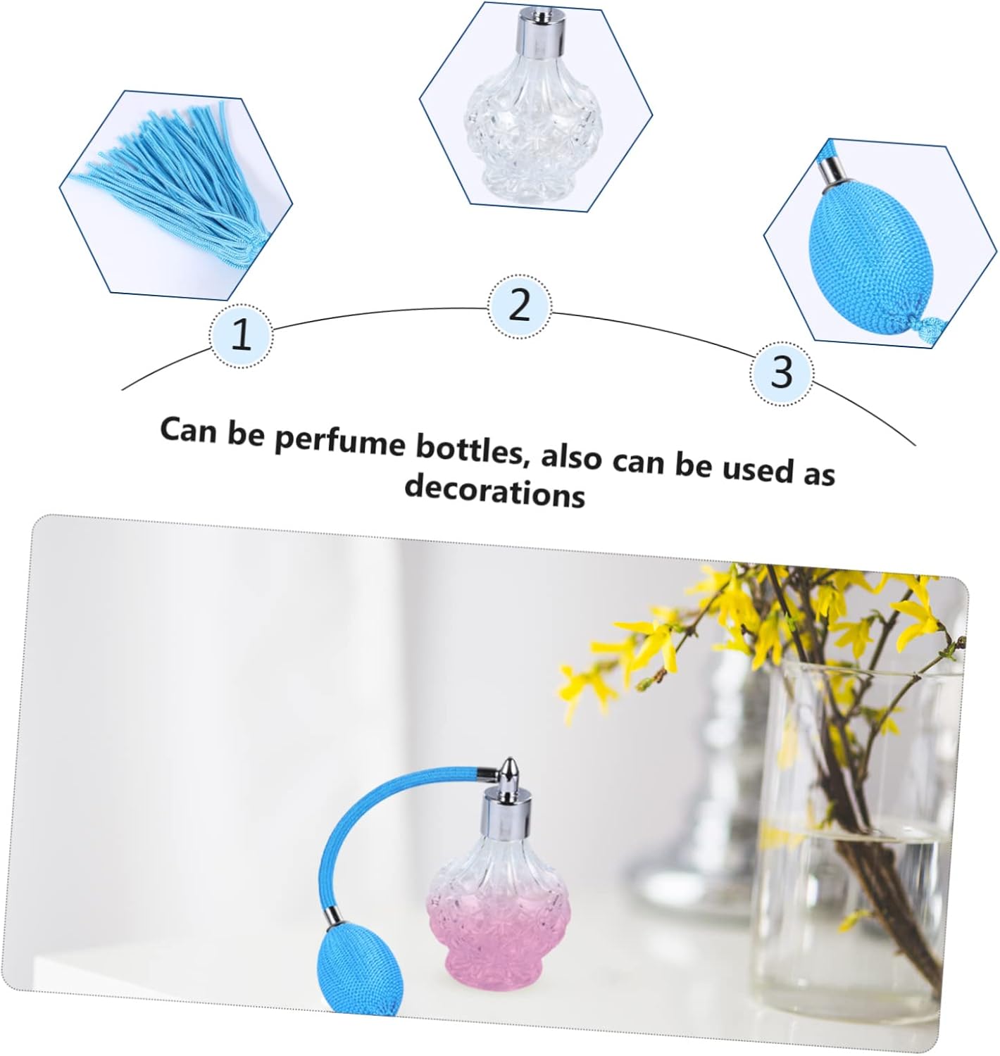 Refillable Glass Perfume Bottle with Long Spray Tassels