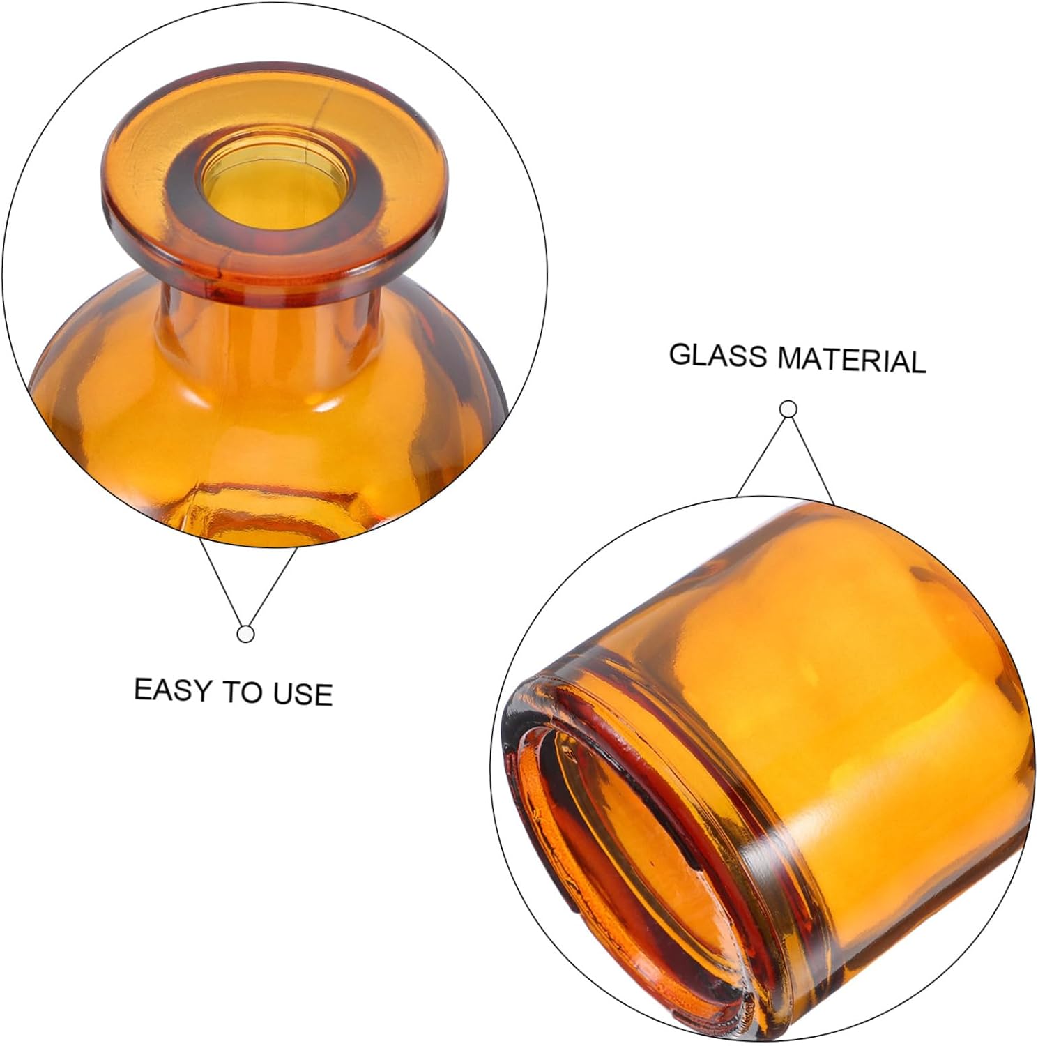 Anneome 2pcs Glass Diffuser Bottles Caps Aromatherapy Vase