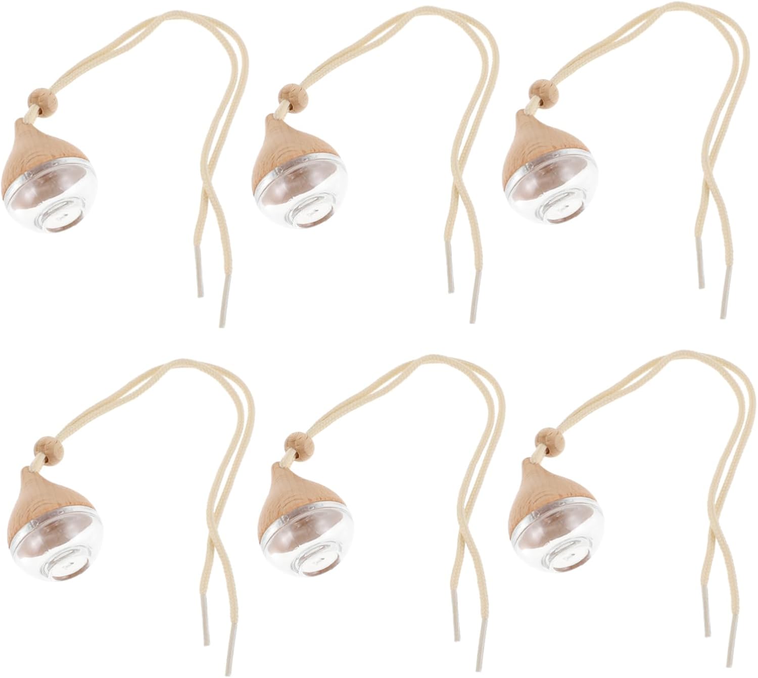 HEALLILY 6Pcs Car Essential Oil Diffuser Bottles Decorative Hanging Perfume Decor