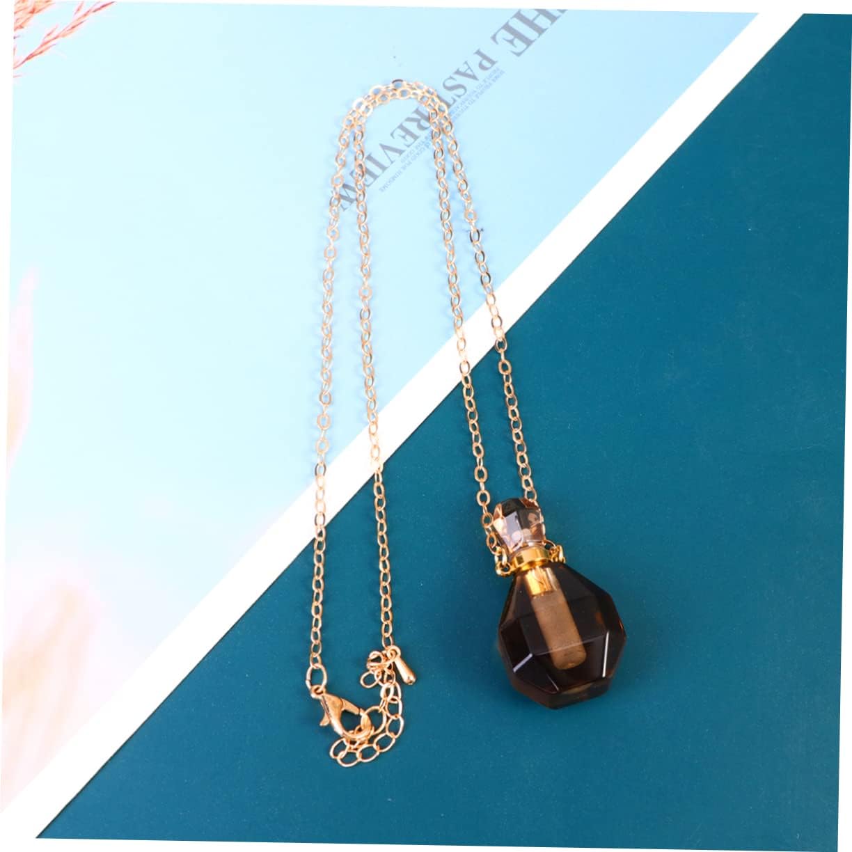 Cabilock Crystal Perfume Bottle Pendant Necklace for Women