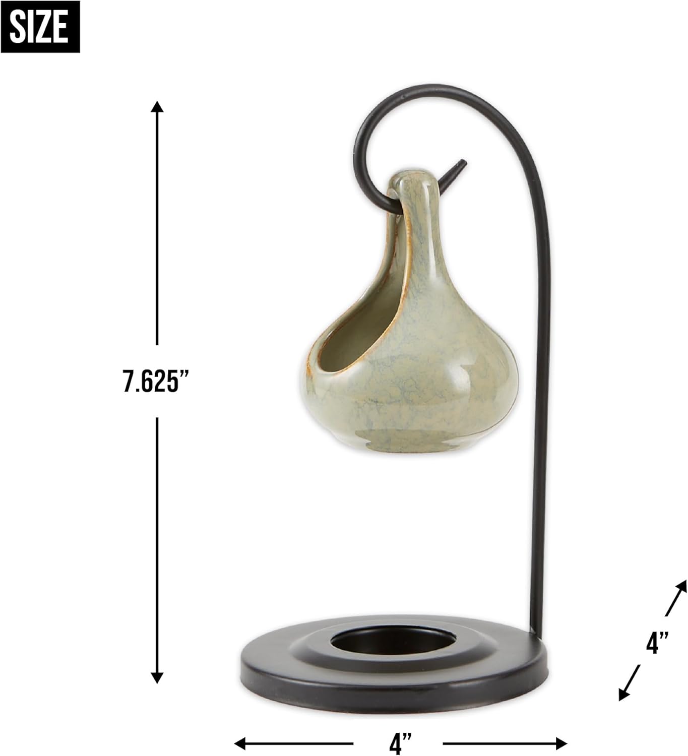 Folk Art Porcelain Tear Drop Oil Warmer Candle Holder