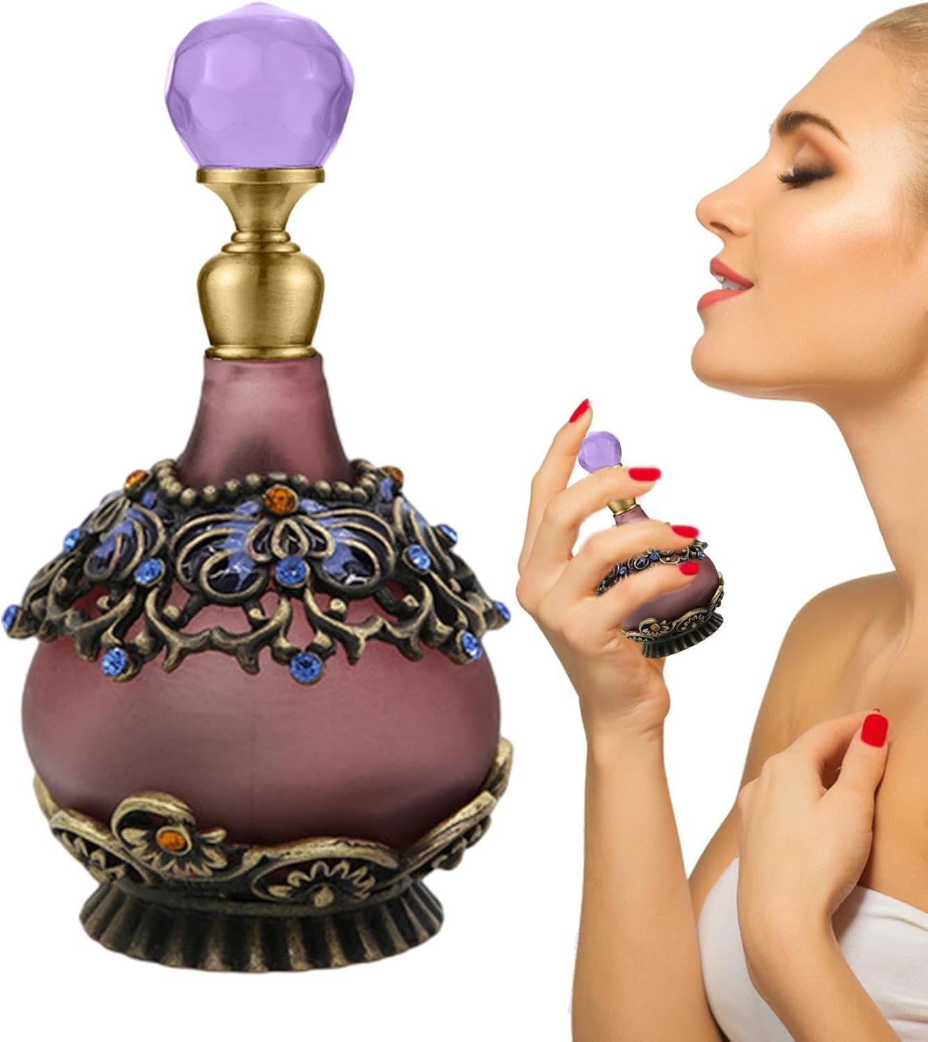 Retro Perfume Jar - Vintage Refillable Glass Vial for Essential Oils