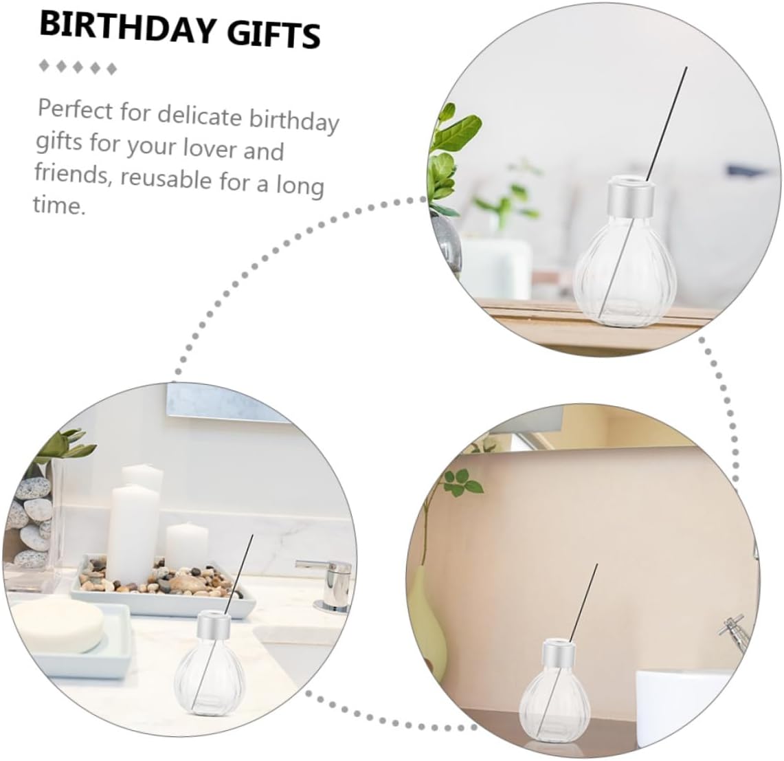 2pcs Decorative Diffuser Bottles Incense Container for Bedroom Travel Home Use