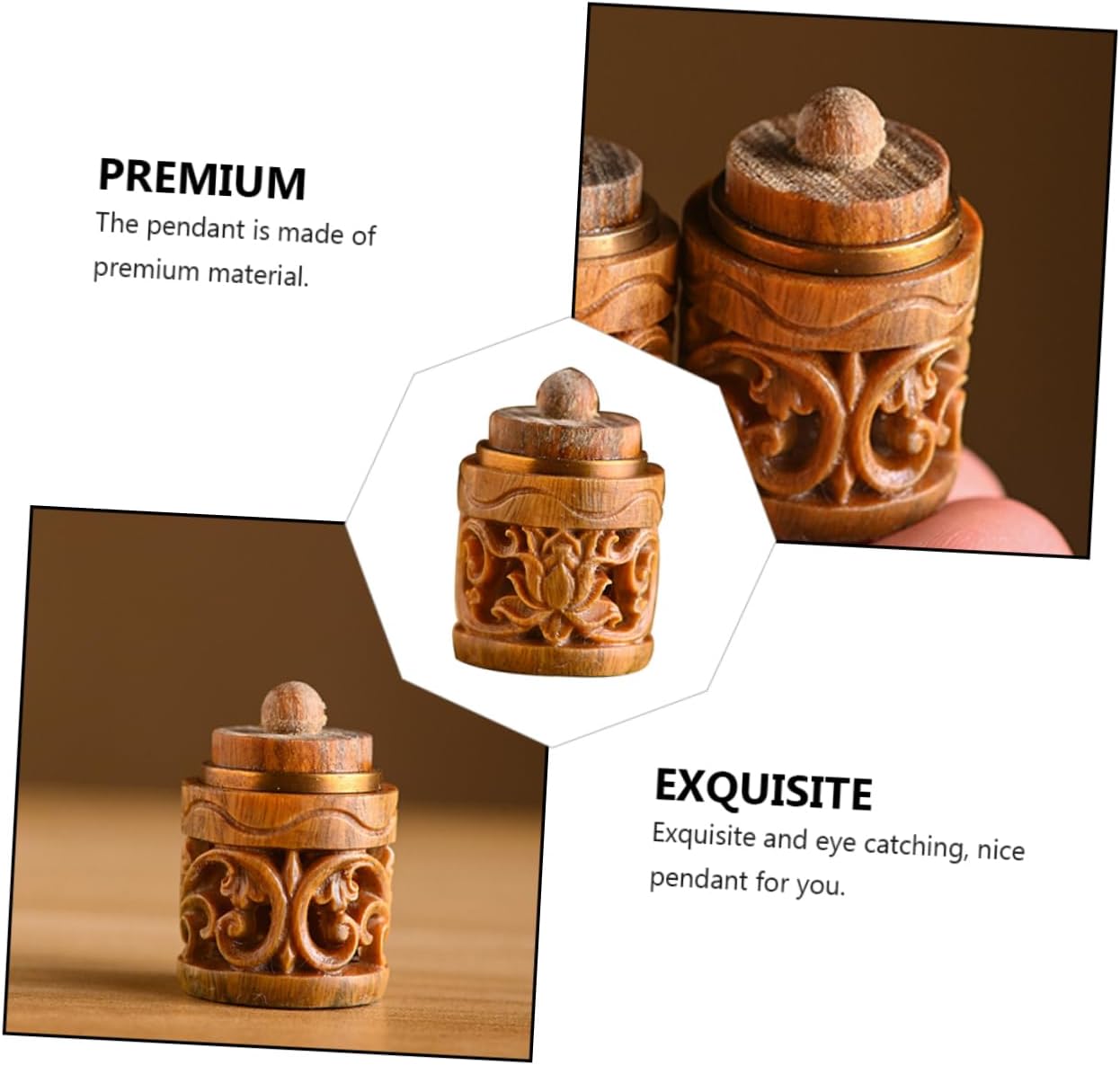 Wooden Diffuser Perfume Bottle Pendant DIY Keychain