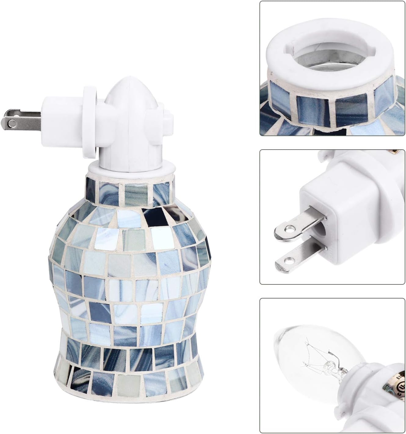 Uonlytech Blue Glass Mosaic Wax Melt Warmers