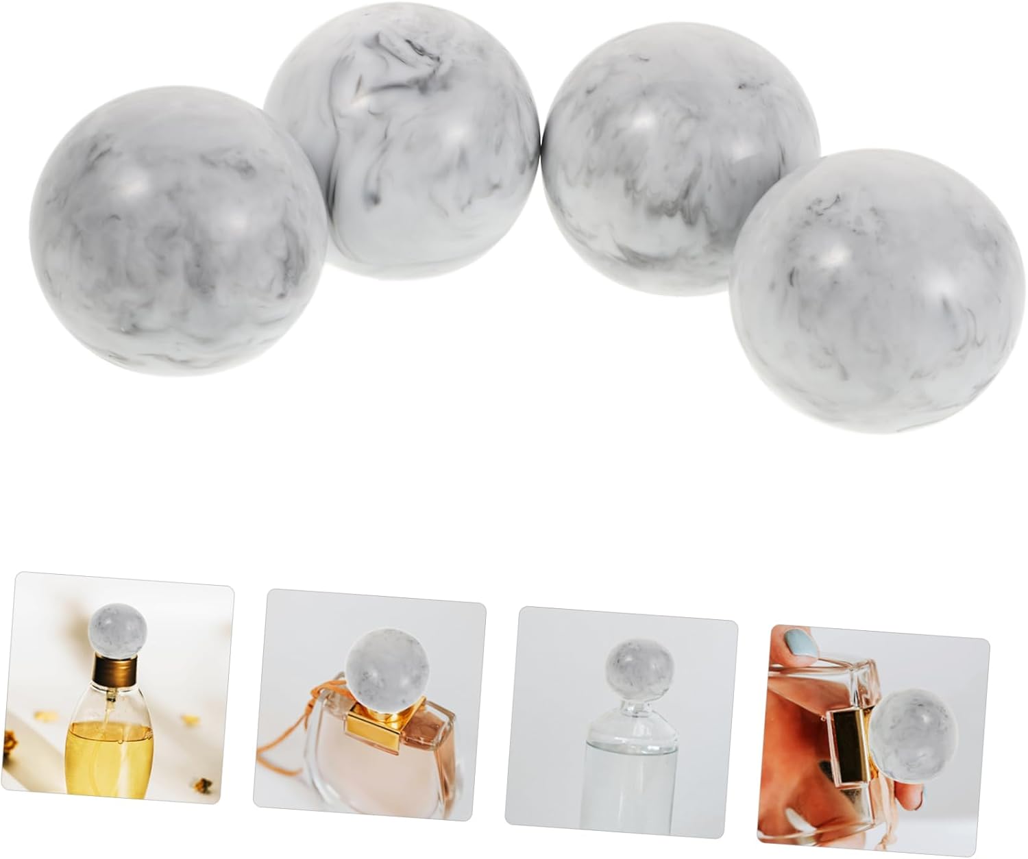 4pcs Tooth Resin Perfume Bottle Cap Decorative Cover for Home Travel