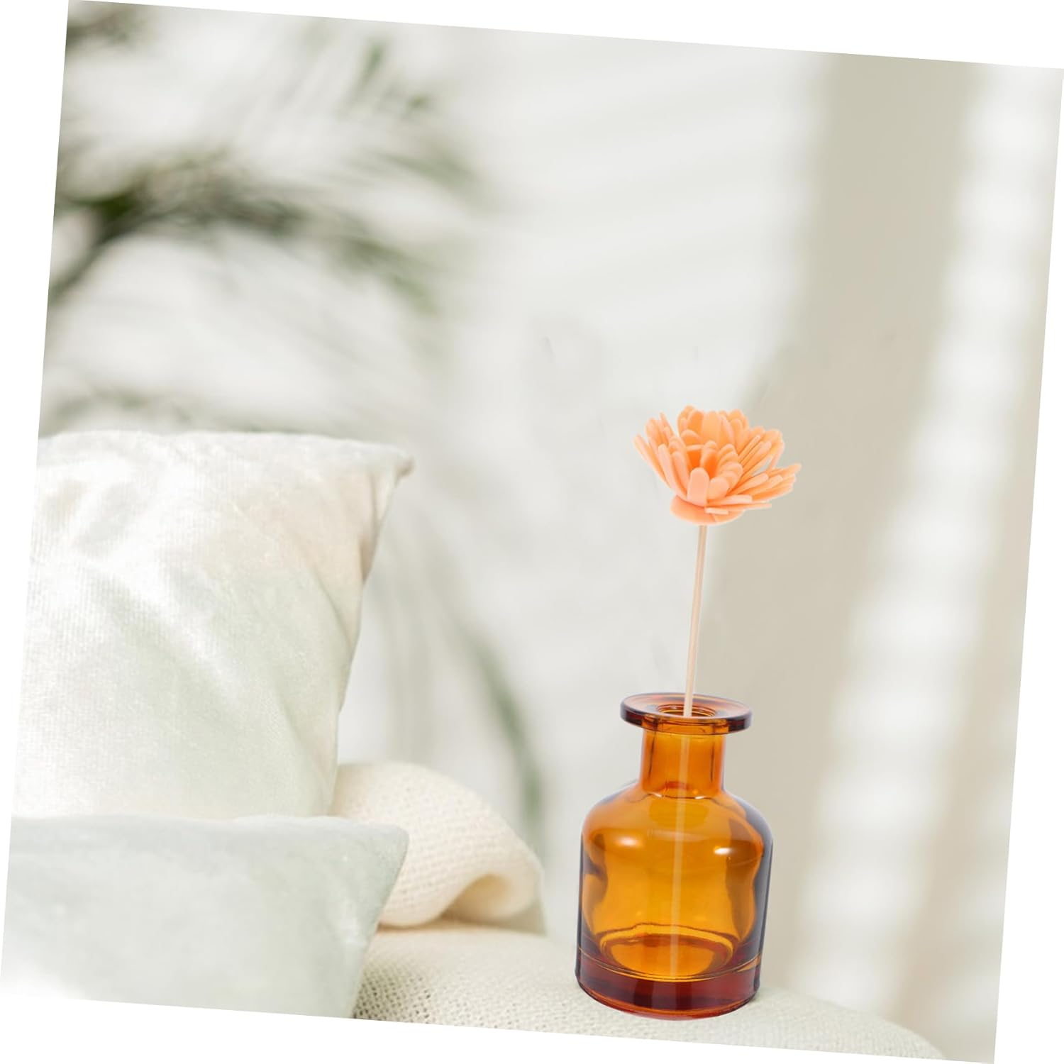 2pcs Glass Reed Diffuser Bottles Refillable Aromatherapy Sticks Holders for Home Office Car